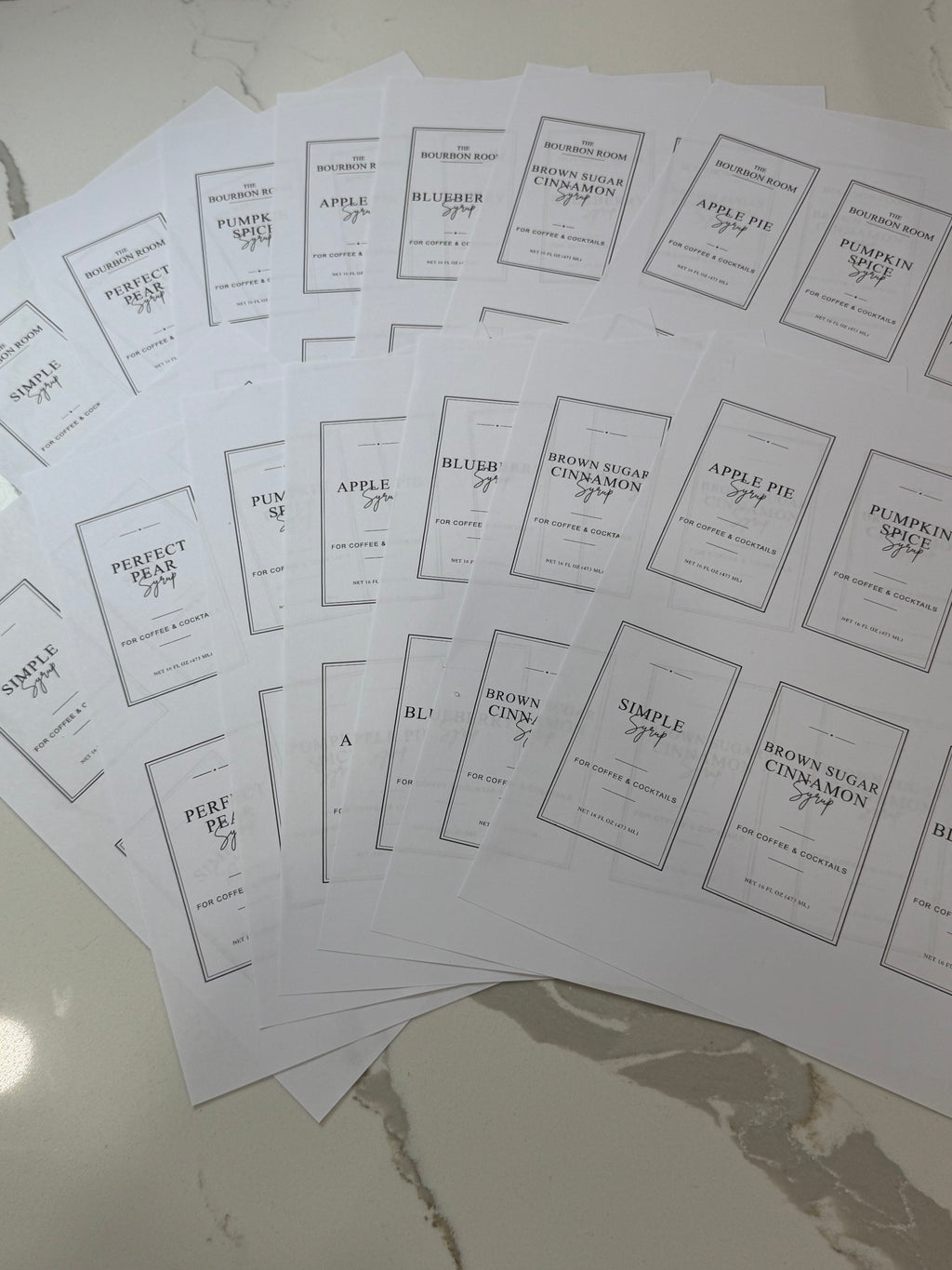 Coffee & Cocktail Syrup Label Collection (Printable PDF)